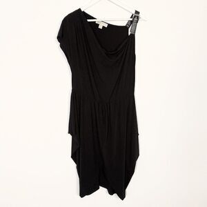 MICHAEL Michael Kors Black One Sleeve Dress with Buckle Strap Detail